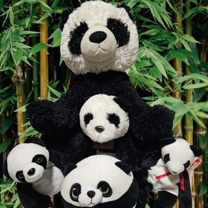 Collectible Panda Plush Bundle: 2 Aurora, Panda Inn, Ty Beanie Baby Toy Factory